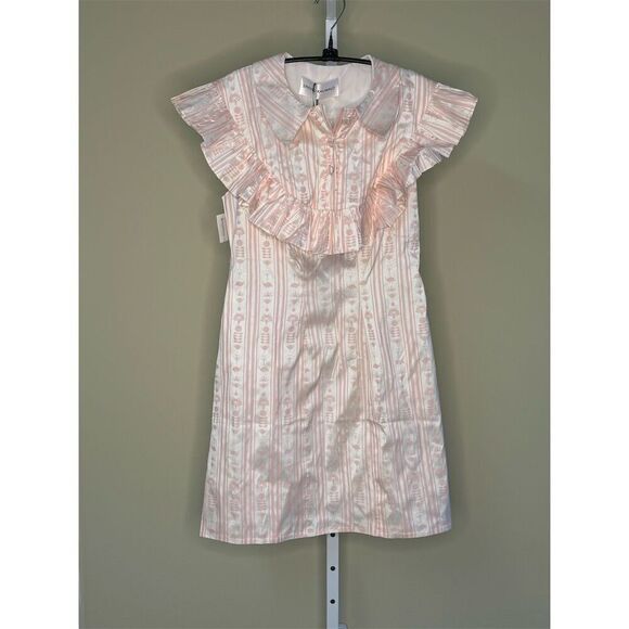 Sindiso Khumalo NWT Pink Ruffled Silk Mini Dress Size UK 10/US 6 - Picture 4 of 12